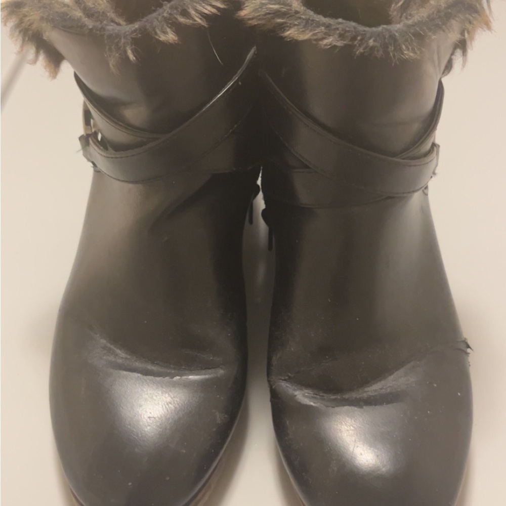 Women's Black Fur-Lined Ankle Boots